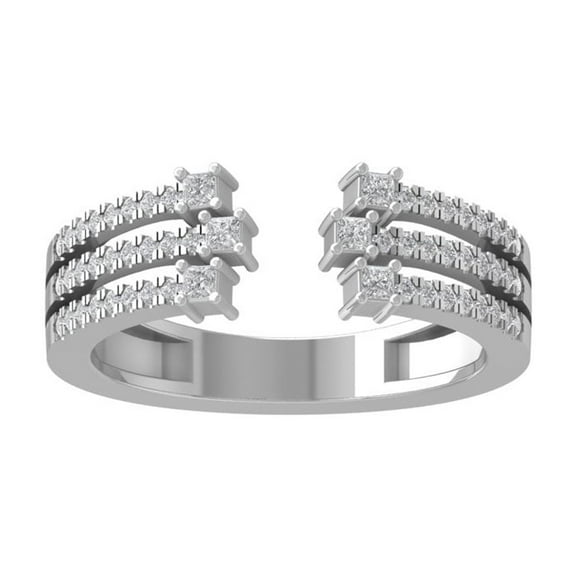 ARAIYA FINE JEWELRY 14K White Gold Round-shape Lab Grown Diamond Fashion Ring (1/3 cttw, VS Clarity, D-F Color) Size 5.5