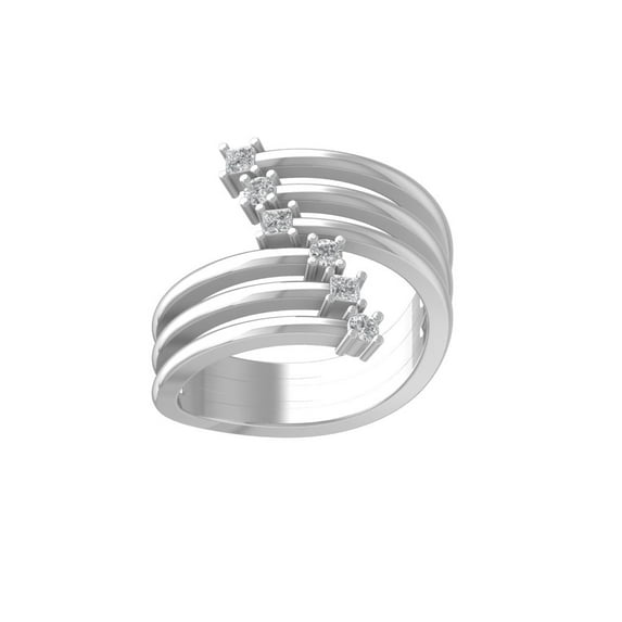 ARAIYA FINE JEWELRY 14K White Gold Round-shape Lab Grown Diamond Fashion Ring (1/3 cttw, VS Clarity, D-F Color) Size 7