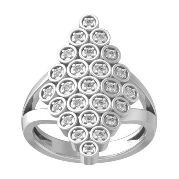 ARAIYA FINE JEWELRY 14K White Gold Round-shape Lab Grown Diamond Fashion Ring (1/4 cttw, VS Clarity, D-F Color) Size 8.5