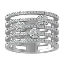 ARAIYA FINE JEWELRY 14K White Gold Round-shape Lab Grown Diamond Fashion Ring (1 cttw, VS Clarity, D-F Color) Size 9