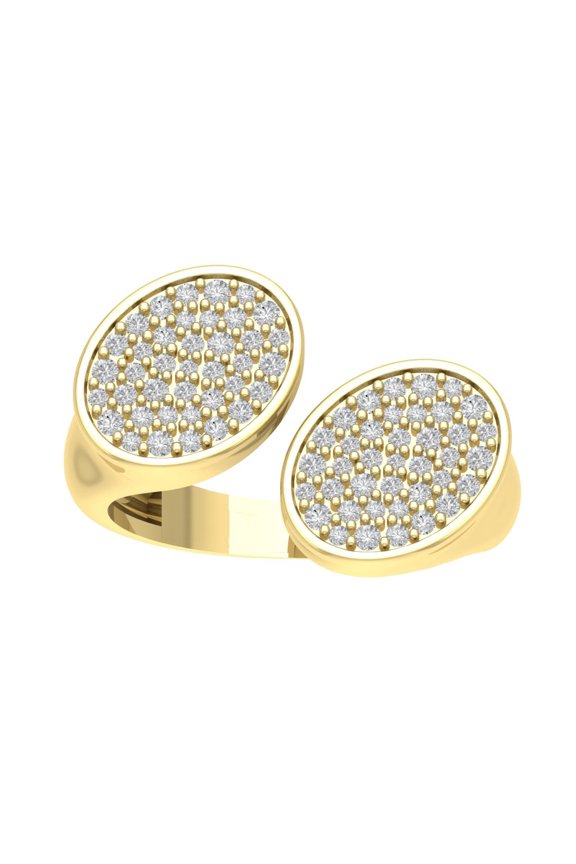 FINE JEWELRY 14K Yellow Gold Cluster Lab Grown Diamond Space Band Ring (1/2 cttw, D-F Color, VS Clarity), Size 6