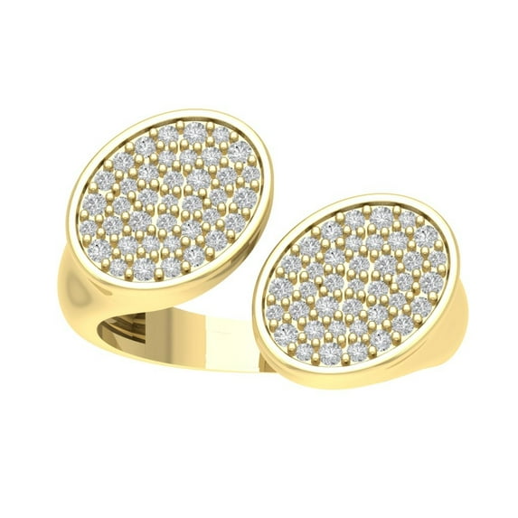 ARAIYA FINE JEWELRY 14K Yellow Gold Cluster Lab Grown Diamond Space Band Ring (1/2 cttw, D-F Color, VS Clarity), Size 7