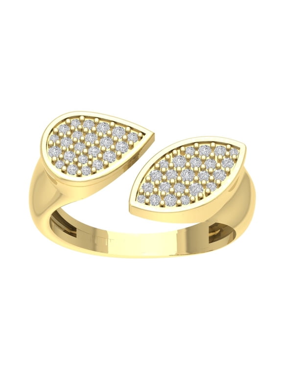 FINE JEWELRY 14K Yellow Gold Cluster Lab Grown Diamond Space Band Ring (1/3 cttw, D-F Color, VS Clarity), Size 6.5