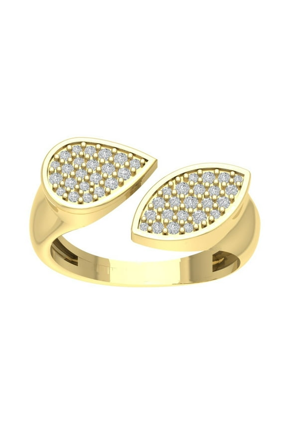 FINE JEWELRY 14K Yellow Gold Cluster Lab Grown Diamond Space Band Ring (1/3 cttw, D-F Color, VS Clarity), Size 8