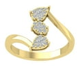 thumbnail image 1 of ARAIYA FINE JEWELRY 14K Yellow Gold Cluster Lab Grown Diamond Wedding Space Band Ring (1/4 cttw, D-F Color, VS Clarity), Size 8.5, 1 of 5