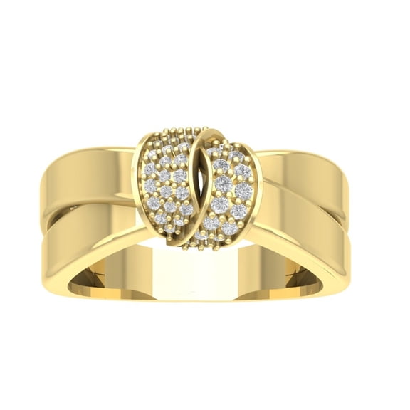 ARAIYA FINE JEWELRY 14K Yellow Gold Diamond Band Ring (1/4 cttw, I-J Color, I2-I3 Clarity), Size 5.5