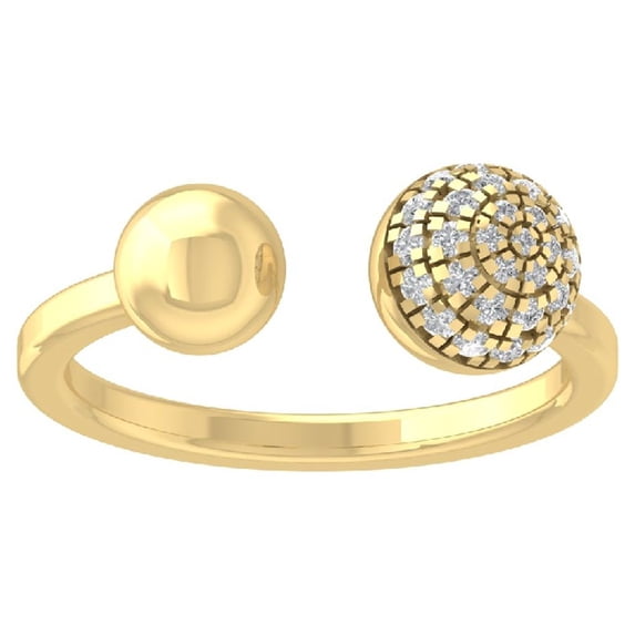 ARAIYA FINE JEWELRY 14K Yellow Gold Diamond Bypass Band Ring (1/4 cttw, I-J Color, I2-I3 Clarity) Size 8.5