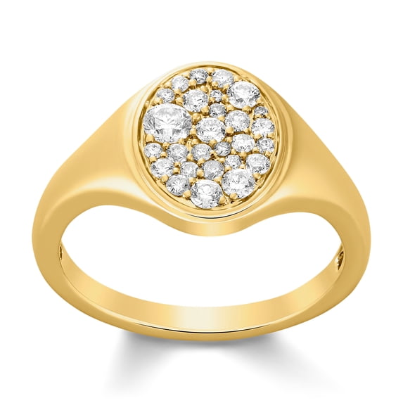 ARAIYA FINE JEWELRY 14K Yellow Gold Diamond Cluster Band Ring (1/2 cttw, I-J Color, I2-I3 Clarity), Size 9.5