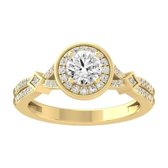 ARAIYA FINE JEWELRY 14K Yellow Gold Diamond Cluster Band Ring (3/4 cttw, I-J Color, I2-I3 Clarity) Size 8