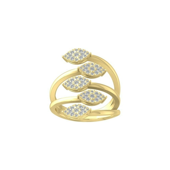 ARAIYA FINE JEWELRY 14K Yellow Gold Diamond Cluster Ring (1/2 cttw, I-J Color, I2-I3 Clarity) Size 9.5