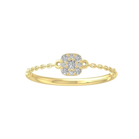 ARAIYA FINE JEWELRY 14K Yellow Gold Diamond Composite Cluster Engagement Ring (1/10 cttw, I-J Color, I2-I3 Clarity) Size 10
