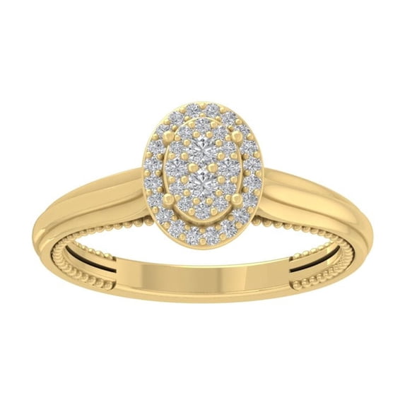 ARAIYA FINE JEWELRY 14K Yellow Gold Diamond Composite Cluster Ring (1/5 cttw, I-J Color, I2-I3 Clarity) Size 7