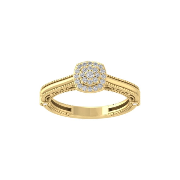 ARAIYA FINE JEWELRY 14K Yellow Gold Diamond Composite Cluster Ring (1/5 cttw, I-J Color, I2-I3 Clarity) Size 9.5