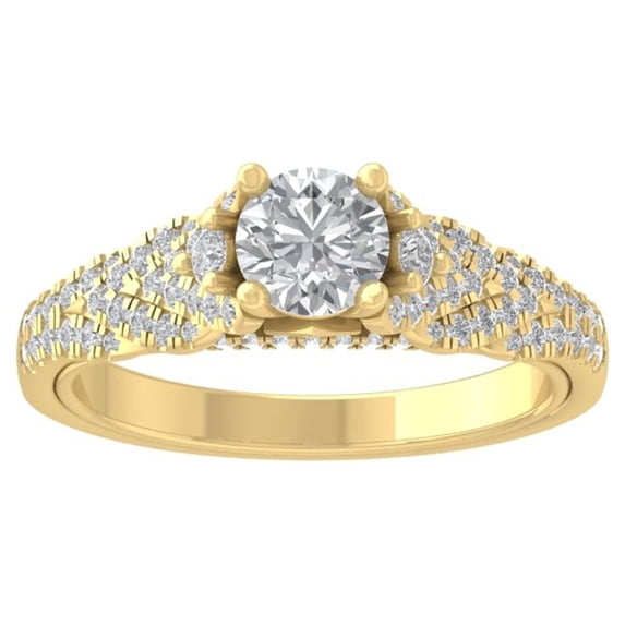 ARAIYA FINE JEWELRY 14K Yellow Gold Diamond Engagement Ring (1 1/5 cttw, I-J Color, I2-I3 Clarity) Size 5.5