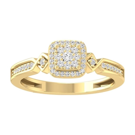 ARAIYA FINE JEWELRY 14K Yellow Gold Diamond Engagement Ring (1/5 cttw, I-J Color, I2-I3 Clarity) Size 9.5