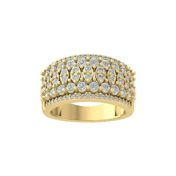 ARAIYA FINE JEWELRY 14K Yellow Gold Diamond Fashion Band Ring (1 1/2 cttw, I-J Color, I2-I3 Clarity) Size 10
