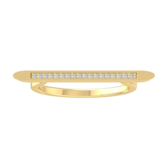 ARAIYA FINE JEWELRY 14K Yellow Gold Diamond Fashion Band Ring (1/20 cttw, I-J Color, I2-I3 Clarity) Size 10