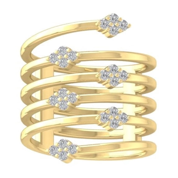 ARAIYA FINE JEWELRY 14K Yellow Gold Diamond Fashion Band Ring (1/3 cttw, I-J Color, I2-I3 Clarity) Size 8