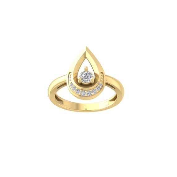 ARAIYA FINE JEWELRY 14K Yellow Gold Diamond Fashion Band Ring (1/4 cttw, I-J Color, I2-I3 Clarity) Size 6
