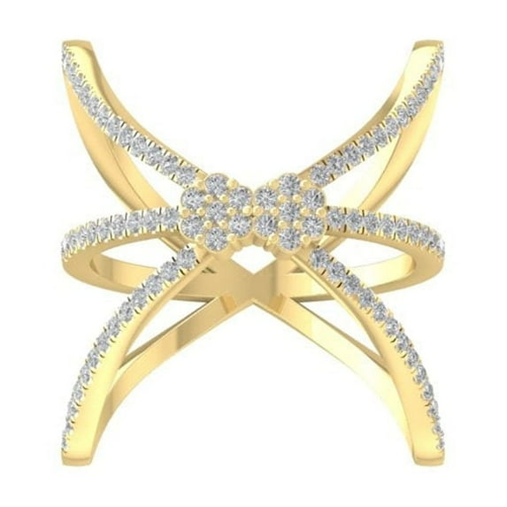ARAIYA FINE JEWELRY 14K Yellow Gold Diamond Fashion Band Ring (3/8 cttw, I-J Color, I2-I3 Clarity) Size 6.5