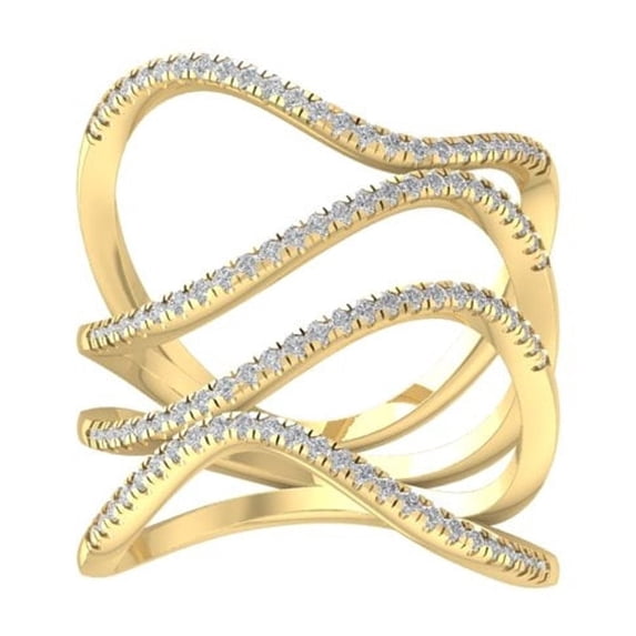 ARAIYA FINE JEWELRY 14K Yellow Gold Diamond Fashion Band Ring (3/8 cttw, I-J Color, I2-I3 Clarity) Size 9