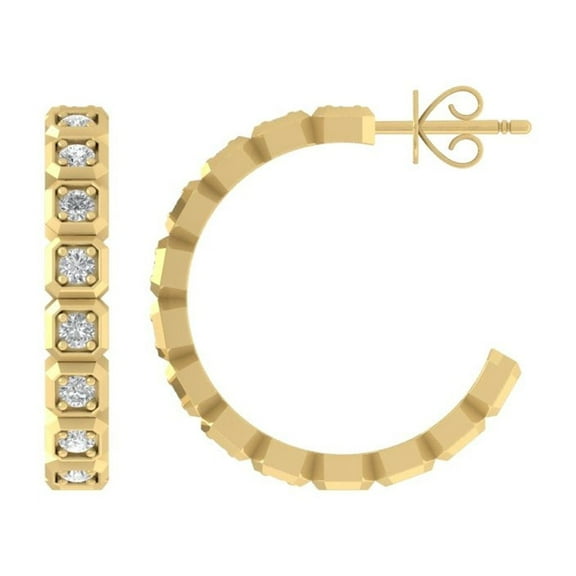 ARAIYA FINE JEWELRY 14K Yellow Gold Diamond Fashion Earrings (1/2 cttw, I2-I3 Clarity, I-J Color)