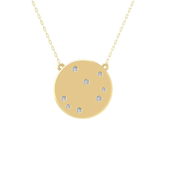 ARAIYA FINE JEWELRY 14K Yellow Gold Diamond Fashion Pendant with Gold Plated Silver Cable Chain Necklace (1/10 cttw, I-J Color, I2-I3 Clarity) 18"