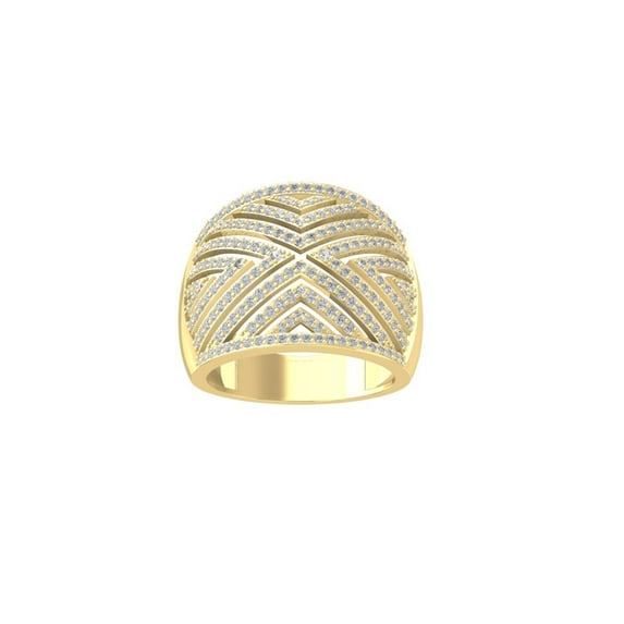 ARAIYA FINE JEWELRY 14K Yellow Gold Diamond Fashion Wedding Band Ring (3/4 cttw, I-J Color, I2-I3 Clarity) Size 7