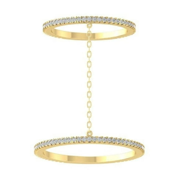 ARAIYA FINE JEWELRY 14K Yellow Gold Diamond Fashion Wedding Ring (1/3 cttw, I-J Color, I2-I3 Clarity) Size 5.5
