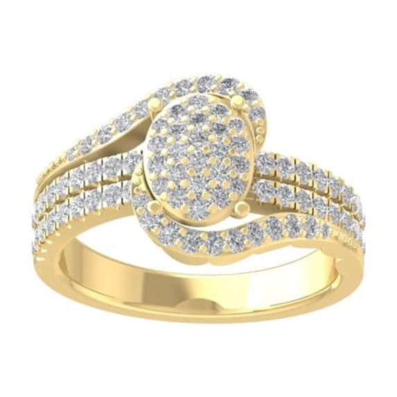 ARAIYA FINE JEWELRY 14K Yellow Gold Diamond Promise Engagement Ring (3/4 cttw, I-J Color, I2-I3 Clarity) Size 10