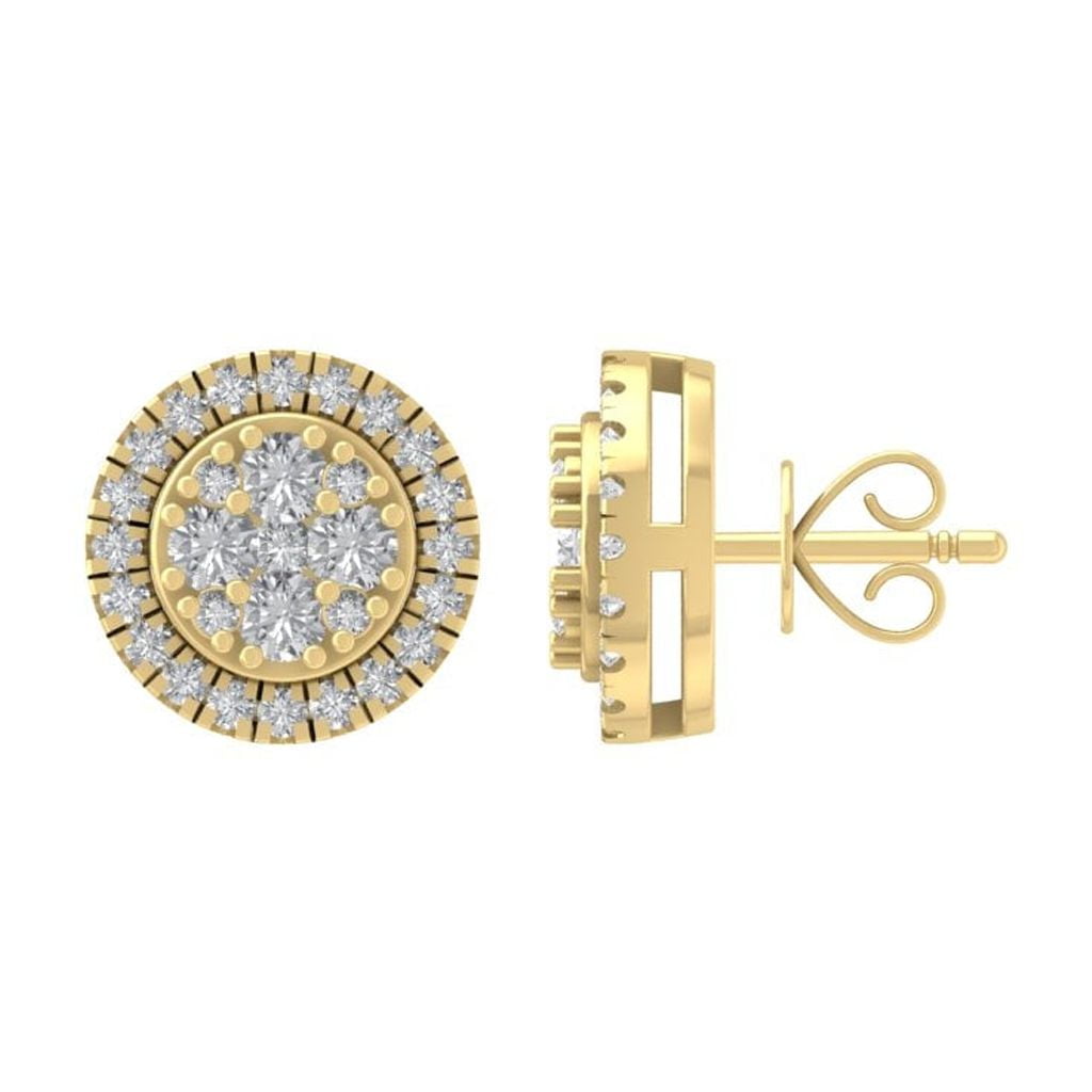 ARAIYA FINE JEWELRY 14K Yellow Gold Diamond Stud Earrings (1/2 cttw, I2-I3 Clarity, I-J Color)