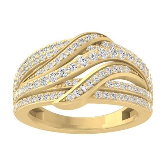 ARAIYA FINE JEWELRY 14K Yellow Gold Diamond Wedding Anniversary Band Ring (3/4 cttw, I-J Color, I2-I3 Clarity) Size 8.5