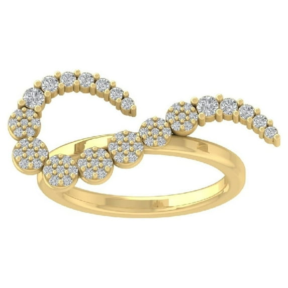 ARAIYA FINE JEWELRY 14K Yellow Gold Diamond Wedding Band Ring (1/2 cttw, I-J Color, I2-I3 Clarity) Size 8