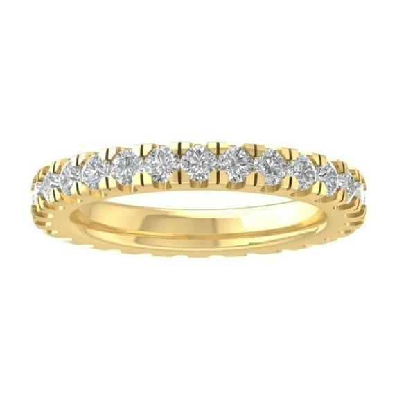 ARAIYA FINE JEWELRY 14K Yellow Gold Diamond Wedding Band Ring (1 3/8 cttw, I-J Color, I2-I3 Clarity) Size 5.5