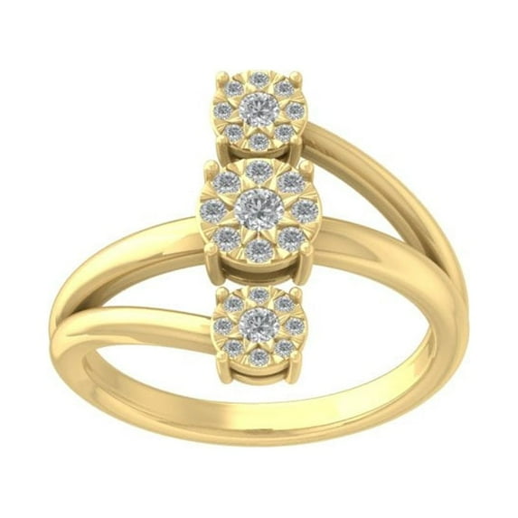 ARAIYA FINE JEWELRY 14K Yellow Gold Diamond Wedding Band Ring (1/3 cttw, I-J Color, I2-I3 Clarity) Size 5