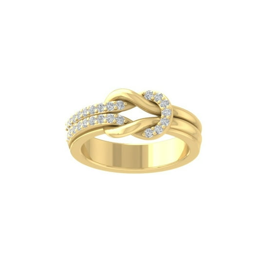 ARAIYA FINE JEWELRY 14K Yellow Gold Diamond Wedding Band Ring (1/33 cttw, I-J Color, I2-I3 Clarity) Size 5.5