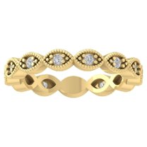 ARAIYA FINE JEWELRY 14K Yellow Gold Diamond Wedding Band Ring (1/4 cttw, I-J Color, I2-I3 Clarity) Size 9