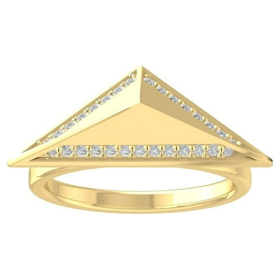 ARAIYA FINE JEWELRY 14K Yellow Gold Diamond Wedding Band Ring (1/5 cttw, I-J Color, I2-I3 Clarity) Size 6.5