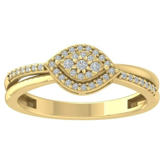 ARAIYA FINE JEWELRY 14K Yellow Gold Diamond Wedding Band Ring (1/5 cttw, I-J Color, I2-I3 Clarity) Size 9