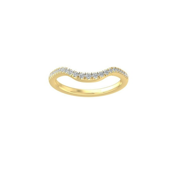 ARAIYA FINE JEWELRY 14K Yellow Gold Diamond Wedding Band Ring (1/6 cttw, I-J Color, I2-I3 Clarity) Size 6.5