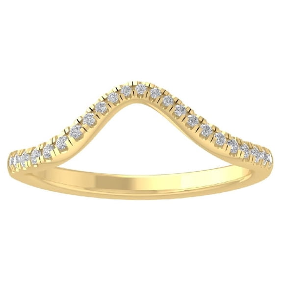 ARAIYA FINE JEWELRY 14K Yellow Gold Diamond Wedding Band Ring (1/6 cttw, I-J Color, I2-I3 Clarity) Size 8