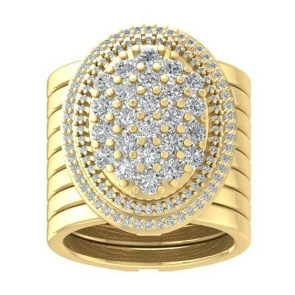 ARAIYA FINE JEWELRY 14K Yellow Gold Diamond Wedding Band Ring (1 7/8 cttw, I-J Color, I2-I3 Clarity) Size 5.5