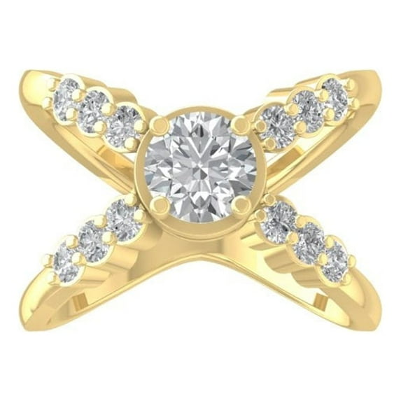 ARAIYA FINE JEWELRY 14K Yellow Gold Diamond Wedding Band Ring (3/8 cttw, I-J Color, I2-I3 Clarity) Size 8.5