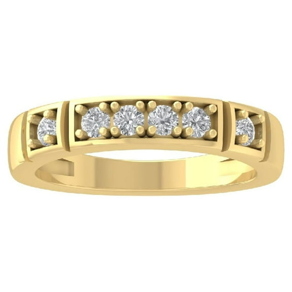 ARAIYA FINE JEWELRY 14K Yellow Gold Diamond Wedding Band Ring for Men's (1/2 cttw, I-J Color, I2-I3 Clarity) Size 10