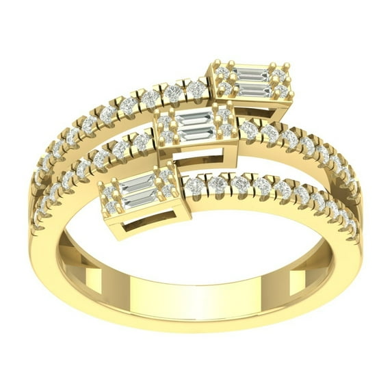 ARAIYA FINE JEWELRY 14K Yellow Gold Lab Grown Diamond Band Ring (1/2 cttw, D-F Color, VS Clarity), Size 7