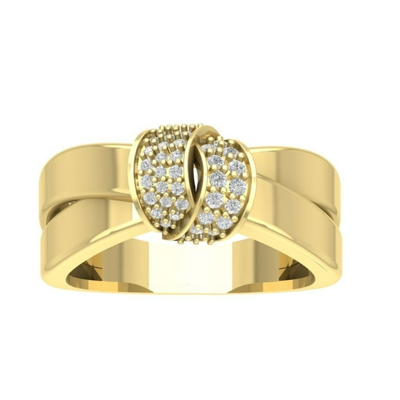 ARAIYA FINE JEWELRY 14K Yellow Gold Lab Grown Diamond Band Ring (1/4 cttw, D-F Color, VS Clarity), Size 8.5
