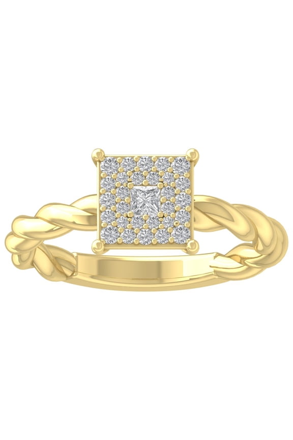 FINE JEWELRY 14K Yellow Gold Lab Grown Diamond Cluster Band Ring (1/3 cttw, D-F Color, VS Clarity), Size 5