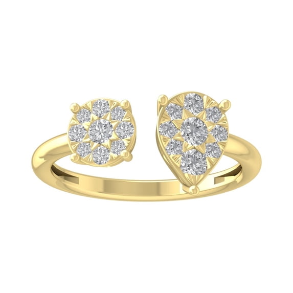 ARAIYA FINE JEWELRY 14K Yellow Gold Lab Grown Diamond Cluster Ring (1/2 cttw, D-F Color, VS1 Clarity) Size 7