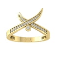 thumbnail image 1 of ARAIYA FINE JEWELRY 14K Yellow Gold Lab Grown Diamond Criss Cross Band Ring (1/6 cttw, D-F Color, VS Clarity), Size 7.5, 1 of 5