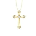 thumbnail image 1 of Araiya Fine Jewelry 14K Yellow Gold Lab-Grown Diamond Cross Pendant for Women with Gold Plated Silver Cable Chain Necklace (1/4 cttw, VS1 Clarity, D-F Color) 18inch, 1 of 4